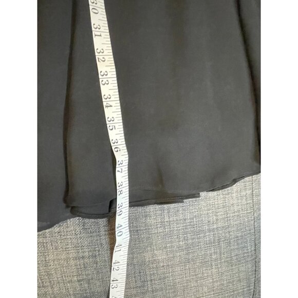 Moda Intl Womens Black Long Sleeve Dress Size 4 Sheer Sleeves Floral Hem Elegant - Picture 11 of 11